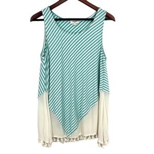 UMGEE Womens Size Small Blue Tank Top Blouse Shirt Top Summer Beach Tropical